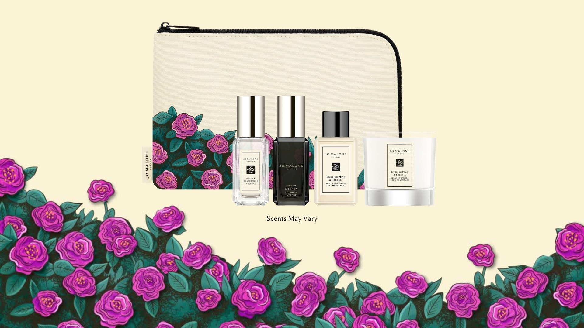 Receive a limited edition pouch filled with four scented surprises with orders over AED 735